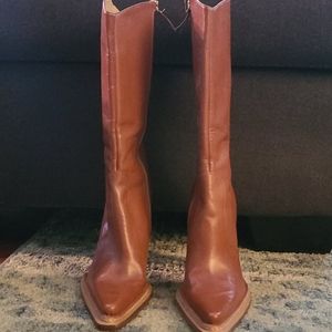 Mid-Calf Leather Boots